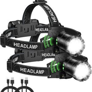 LED Head Lamp with 3 Modes, 90°Adjustable Head Lights for Forehead, IPX6